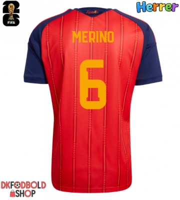 Spanien Mikel Merino #6 Hjemmebanetrøje VM 2026 Kort ærmer